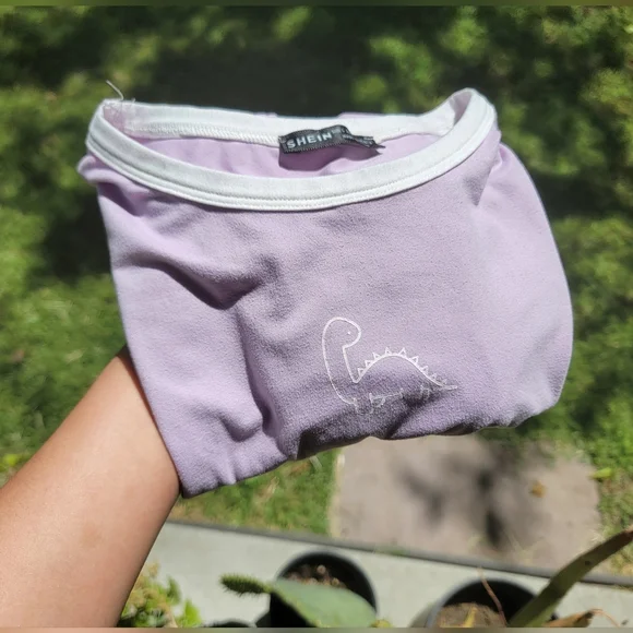 Lavender Dino Crop Top Large SHEIN - Picture 1 of 4
